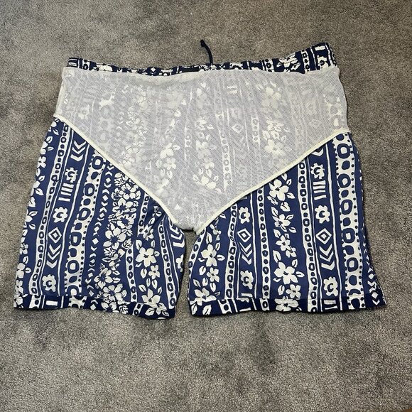 Paul Shark Yachting Nylon Swim Trunks Men L Large Blue Floral Lined Shorts - Picture 10 of 15